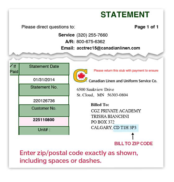 Statement Invoice Number