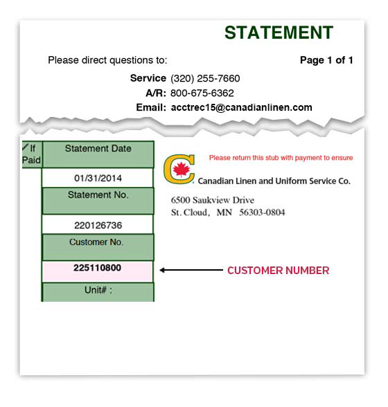 Statement Customer Number